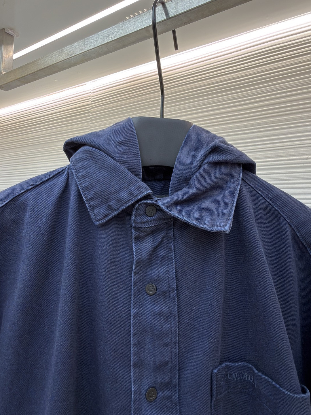 Balenciaga 巴黎世家 连帽衬衫领牛仔外套 长袖 蓝色 C0 850859TTM021240