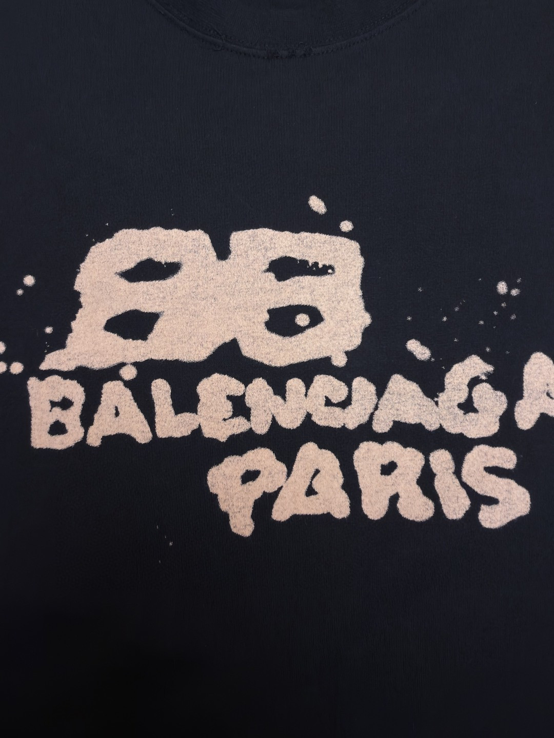 Balenciaga 巴黎世家 经典数码印花圆领短袖 T恤 夏季 白色 黑色 A0 612966TNVN49040