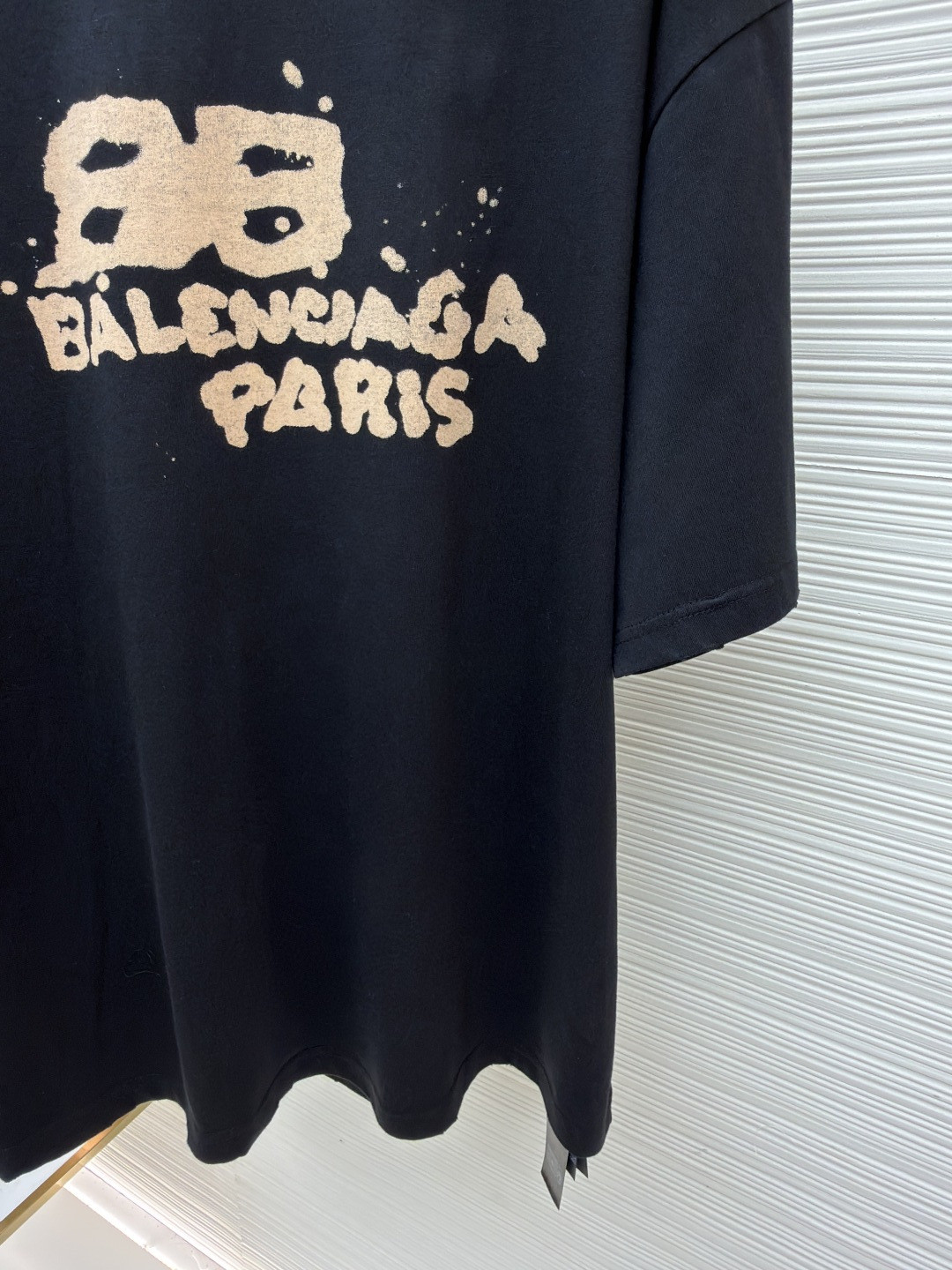 Balenciaga 巴黎世家 经典数码印花圆领短袖 T恤 夏季 白色 黑色 A0 612966TNVN49040