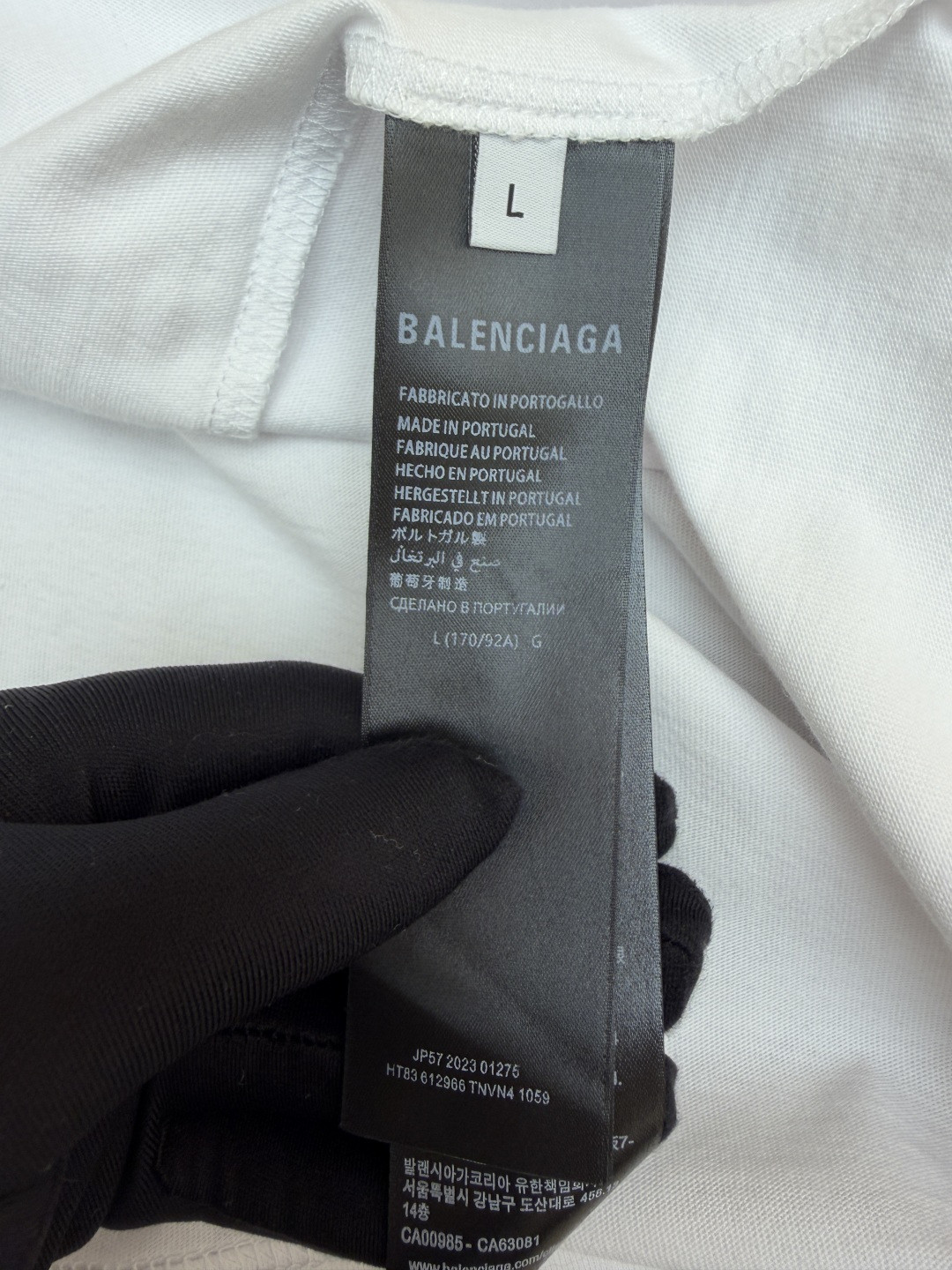 Balenciaga 巴黎世家 经典数码印花圆领短袖 T恤 夏季 白色 黑色 A0 612966TNVN49040