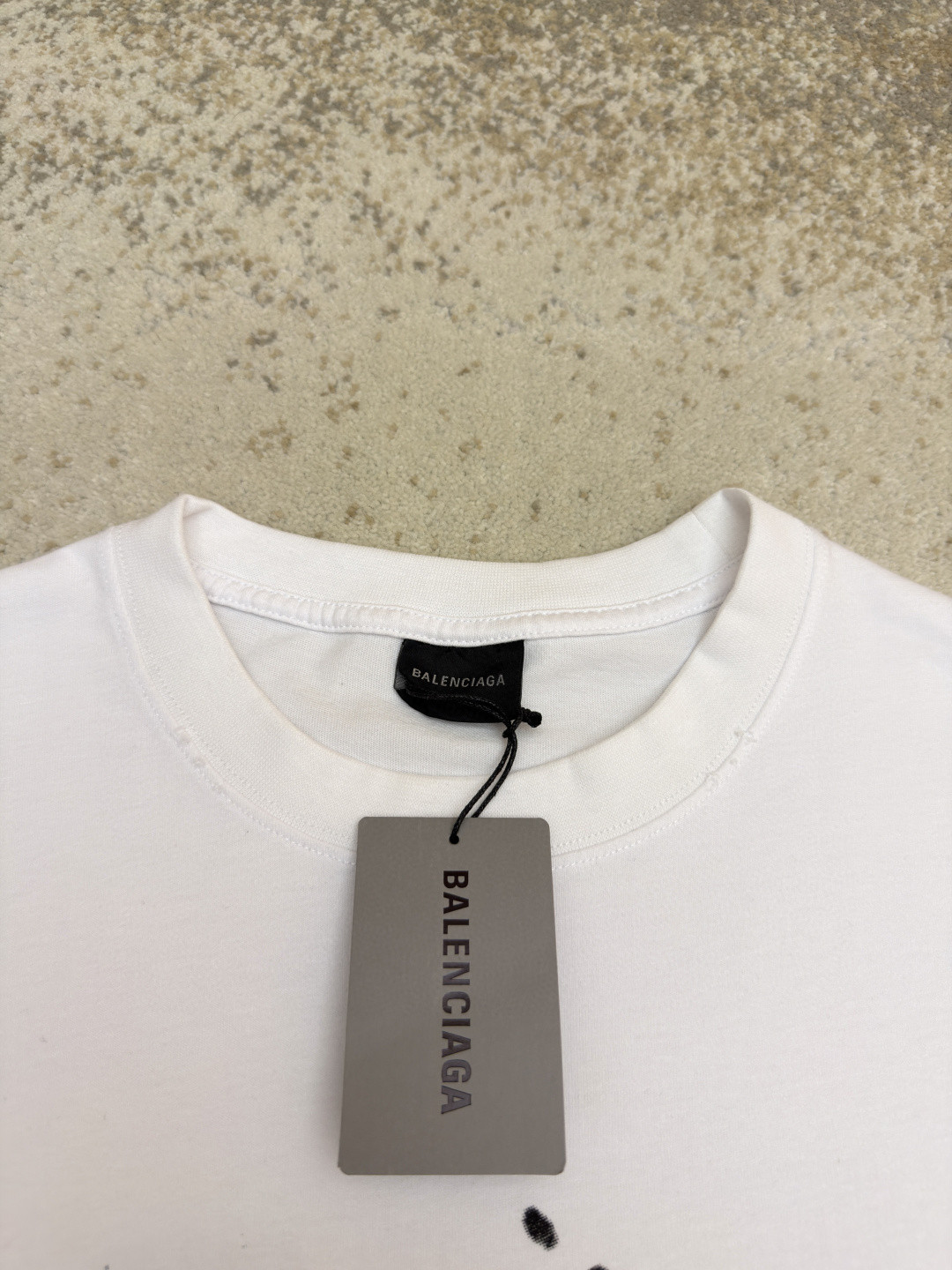 Balenciaga 巴黎世家 经典数码印花圆领短袖 T恤 夏季 白色 黑色 A0 612966TNVN49040
