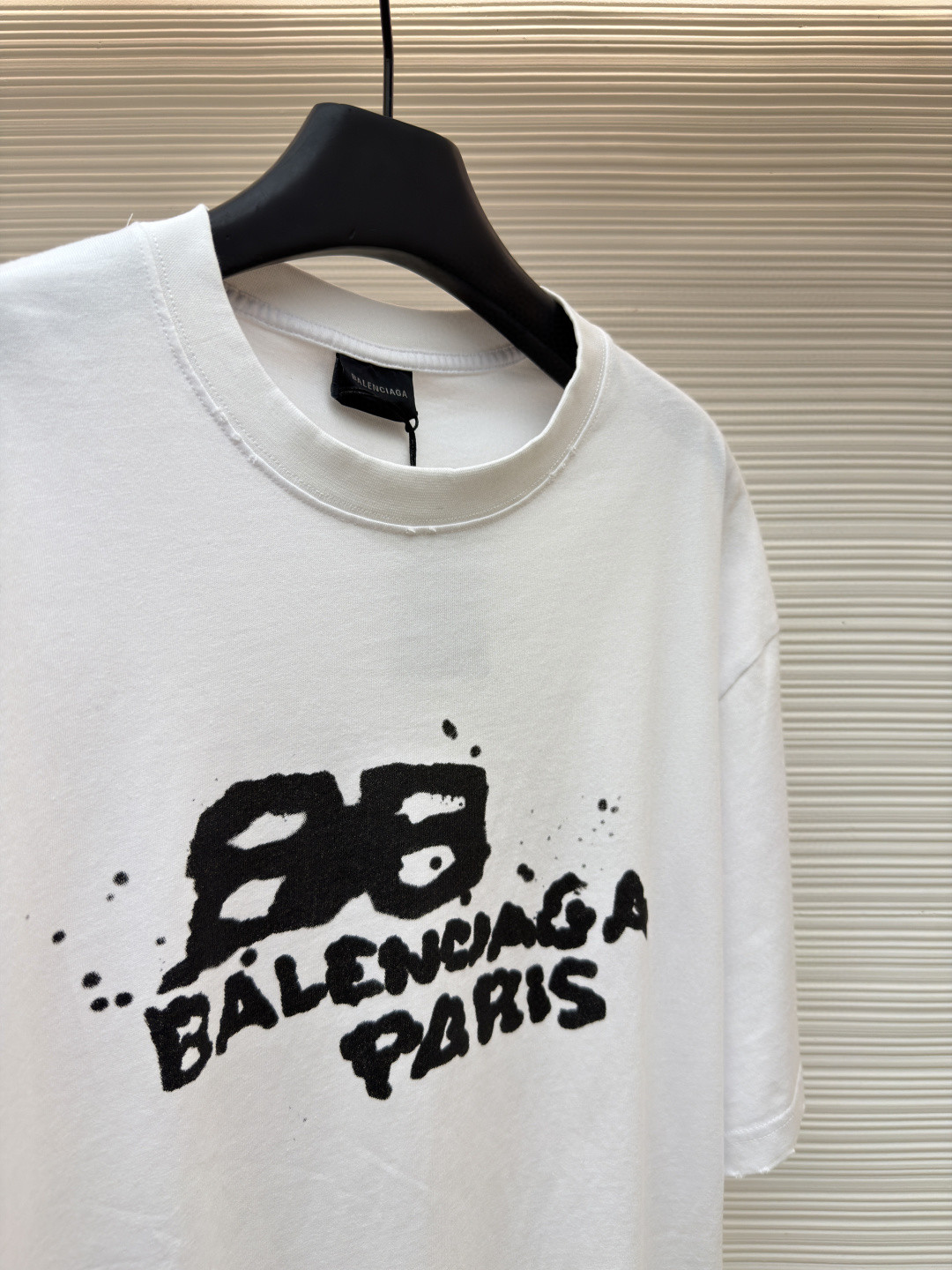 Balenciaga 巴黎世家 经典数码印花圆领短袖 T恤 夏季 白色 黑色 A0 612966TNVN49040