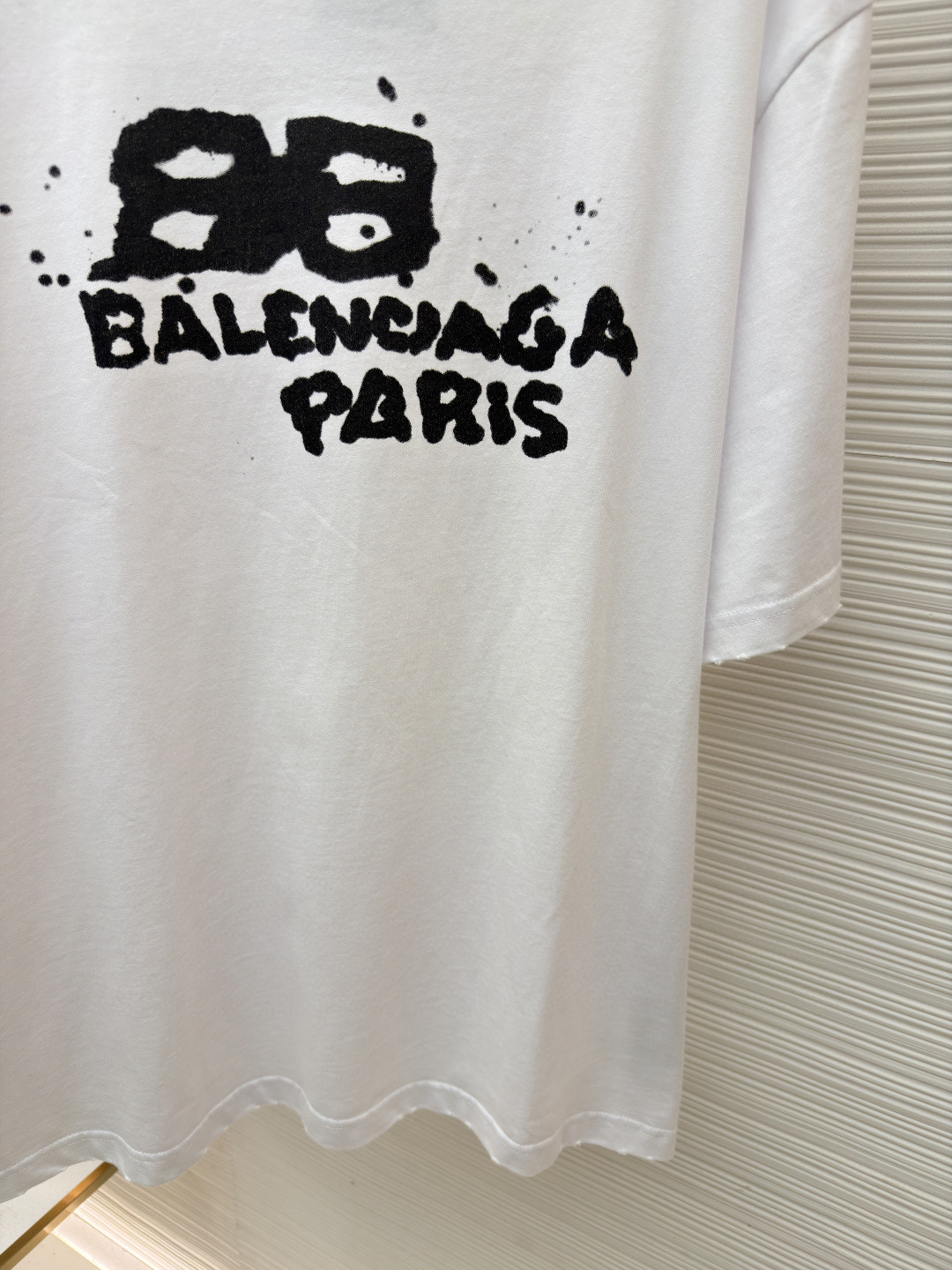 Balenciaga 巴黎世家 经典数码印花圆领短袖 T恤 夏季 白色 黑色 A0 612966TNVN49040