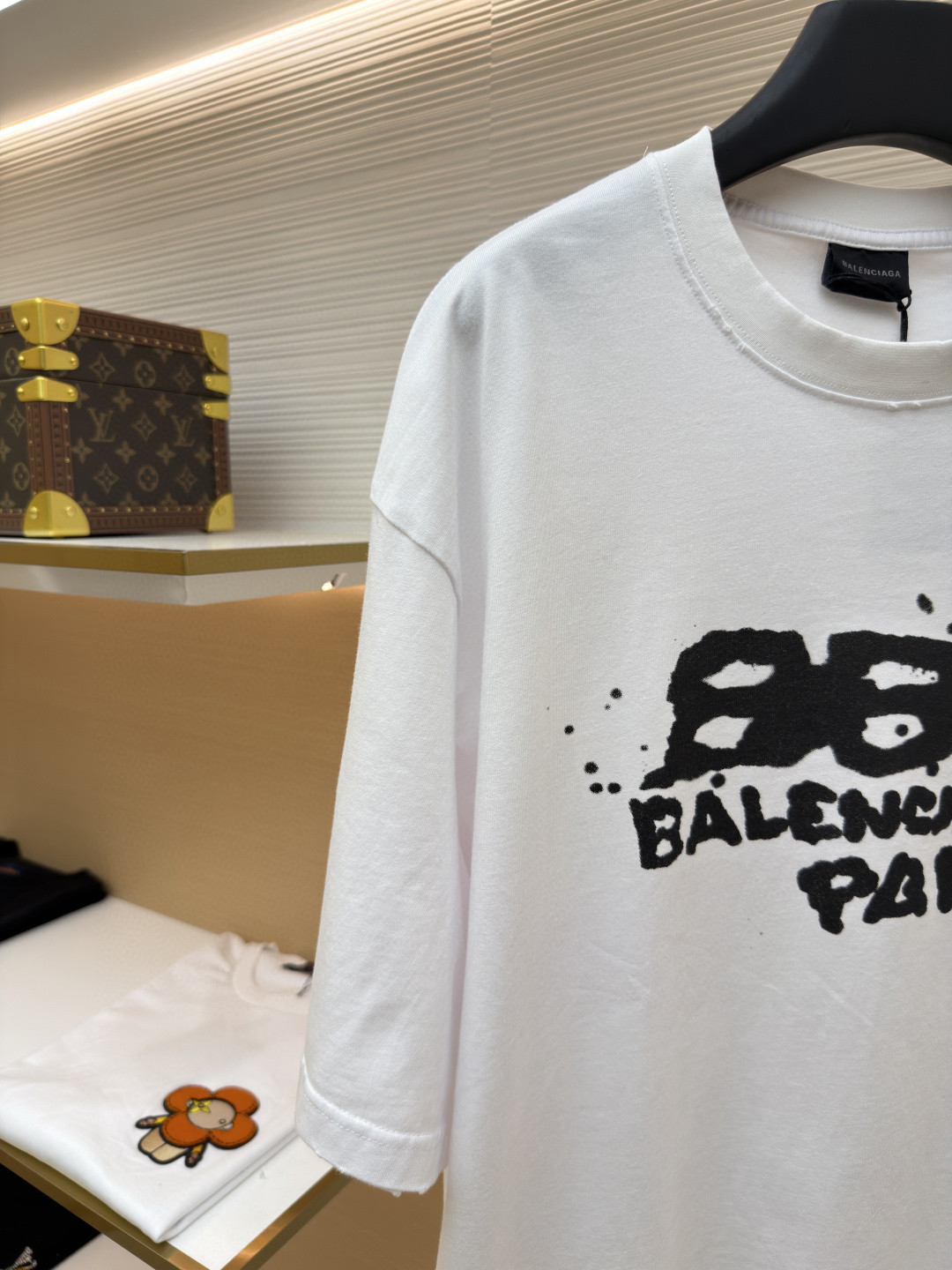 Balenciaga 巴黎世家 经典数码印花圆领短袖 T恤 夏季 白色 黑色 A0 612966TNVN49040