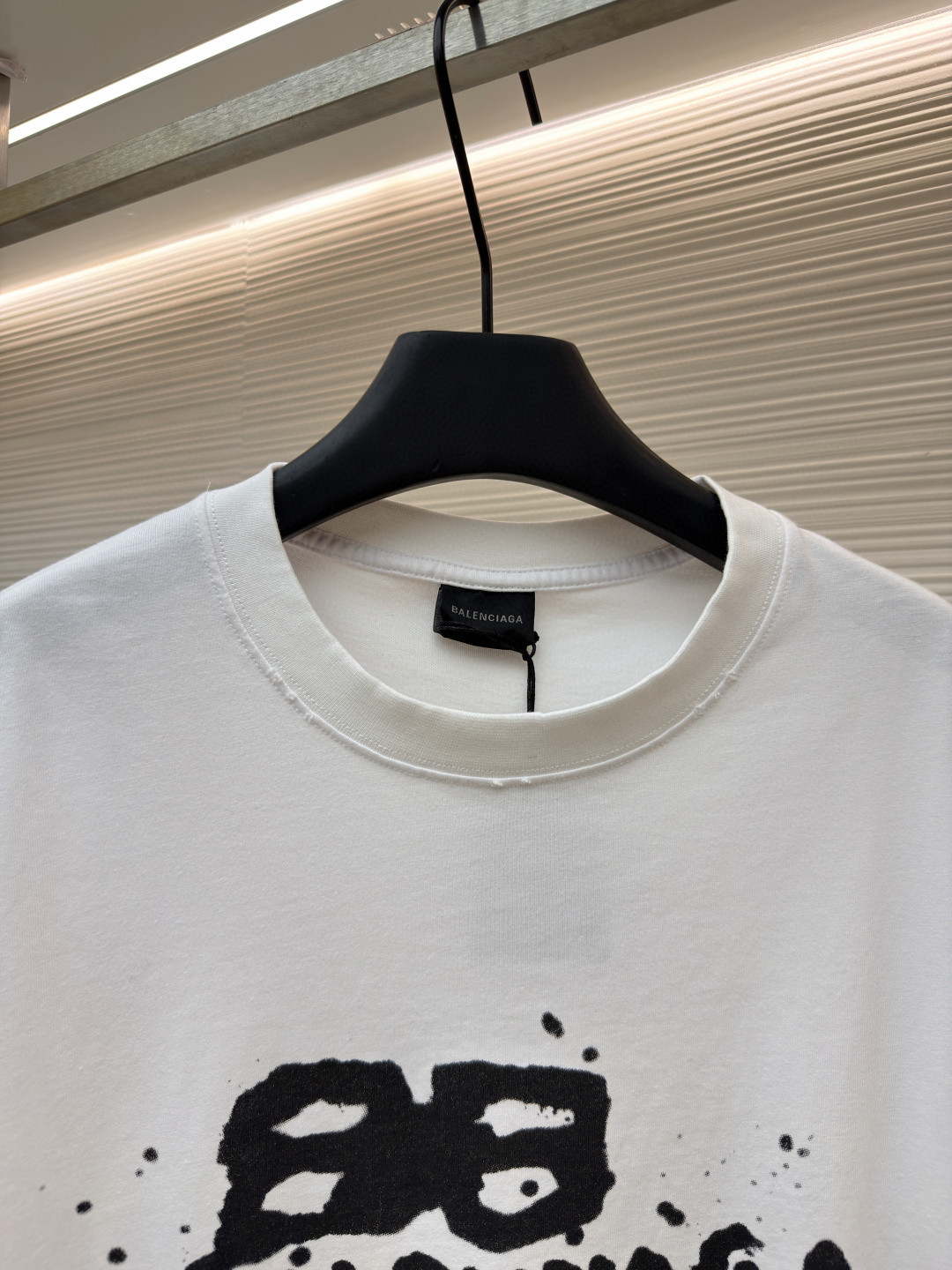 Balenciaga 巴黎世家 经典数码印花圆领短袖 T恤 夏季 白色 黑色 A0 612966TNVN49040