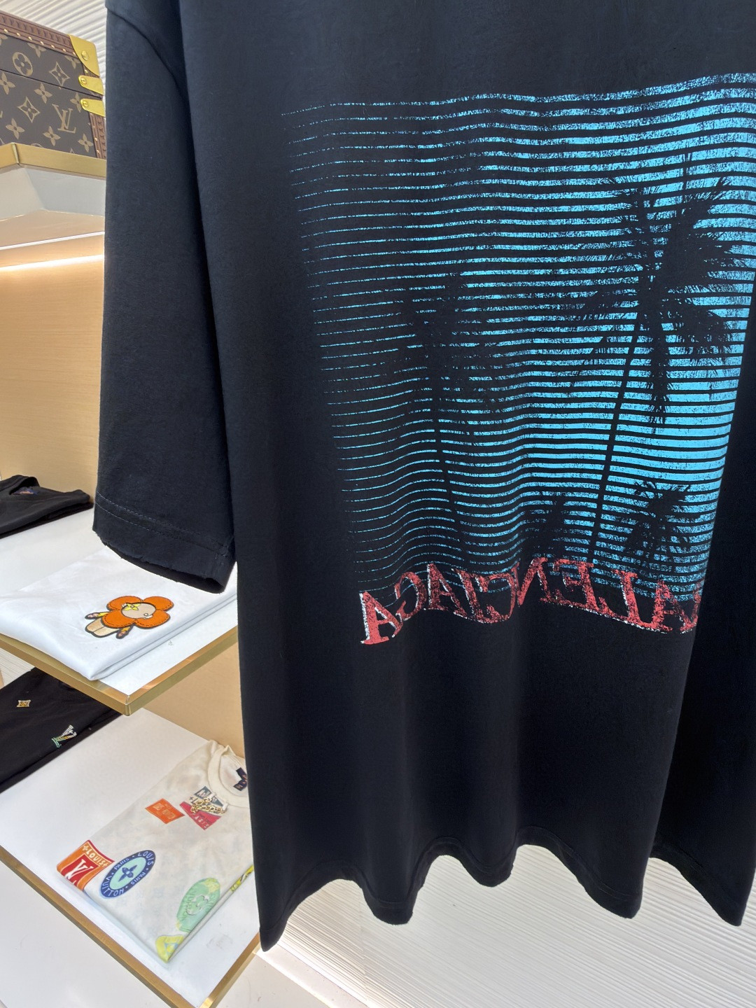 Balenciaga 巴黎世家 椰树丛林圆领短袖 T恤 圆领 夏季 黑色 A0 