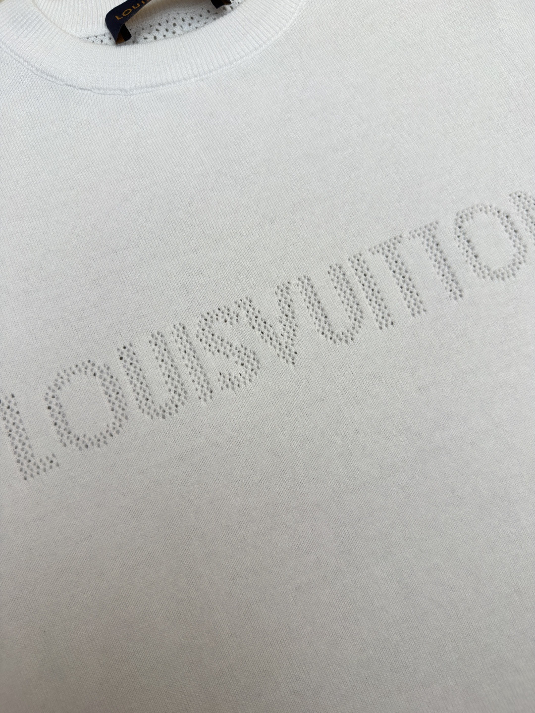 LOUIS VUITTON 路易威登 LV 字母提花网眼针织短袖 T恤 夏款 白色 B0