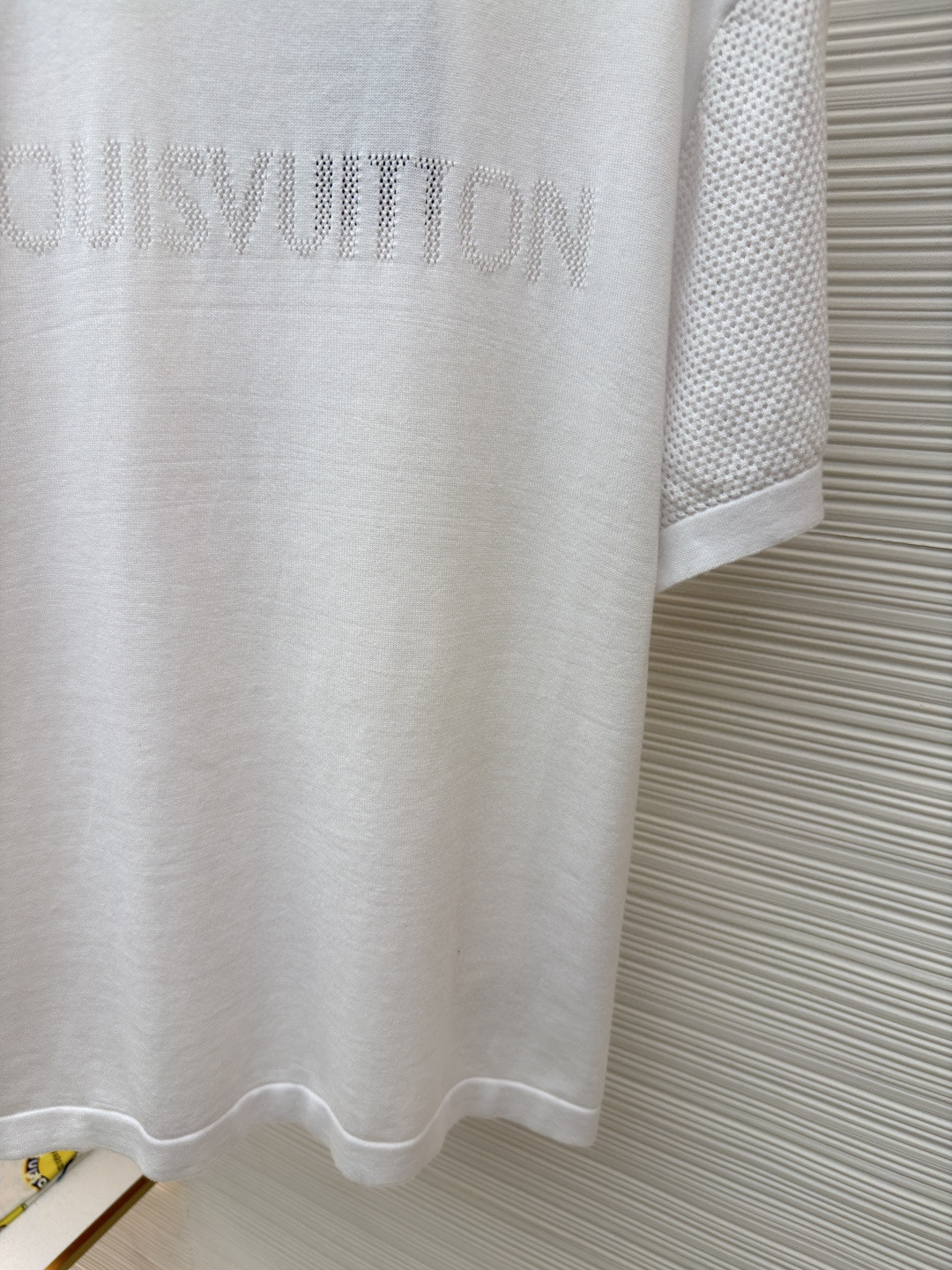 LOUIS VUITTON 路易威登 LV 字母提花网眼针织短袖 T恤 夏款 白色 B0