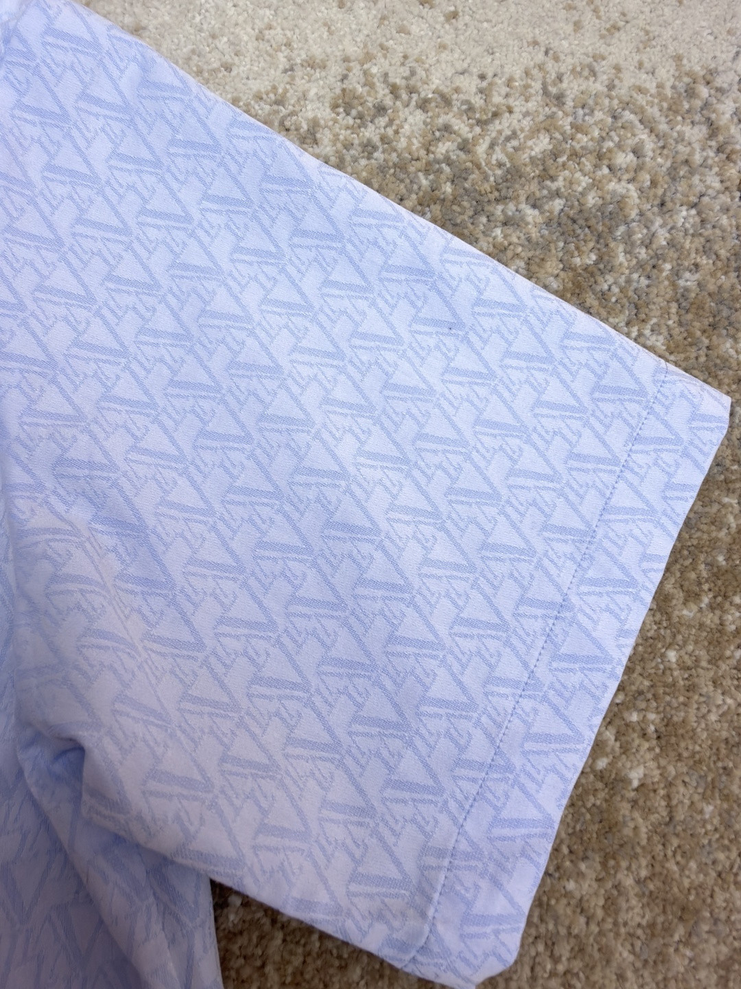 LOUIS VUITTON 路易威登 压印菱形暗纹短袖衬衫 外套 蓝色 B0