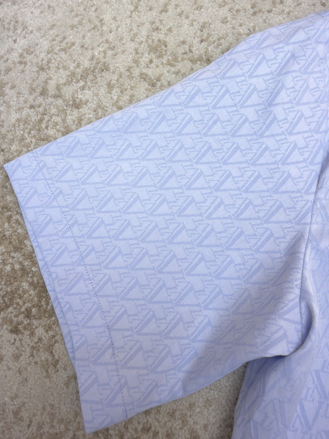 LOUIS VUITTON 路易威登 压印菱形暗纹短袖衬衫 外套 蓝色 B0