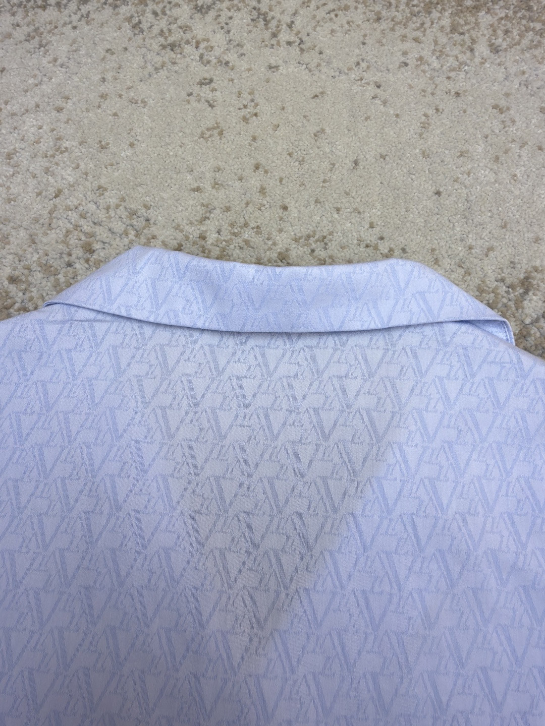 LOUIS VUITTON 路易威登 压印菱形暗纹短袖衬衫 外套 蓝色 B0