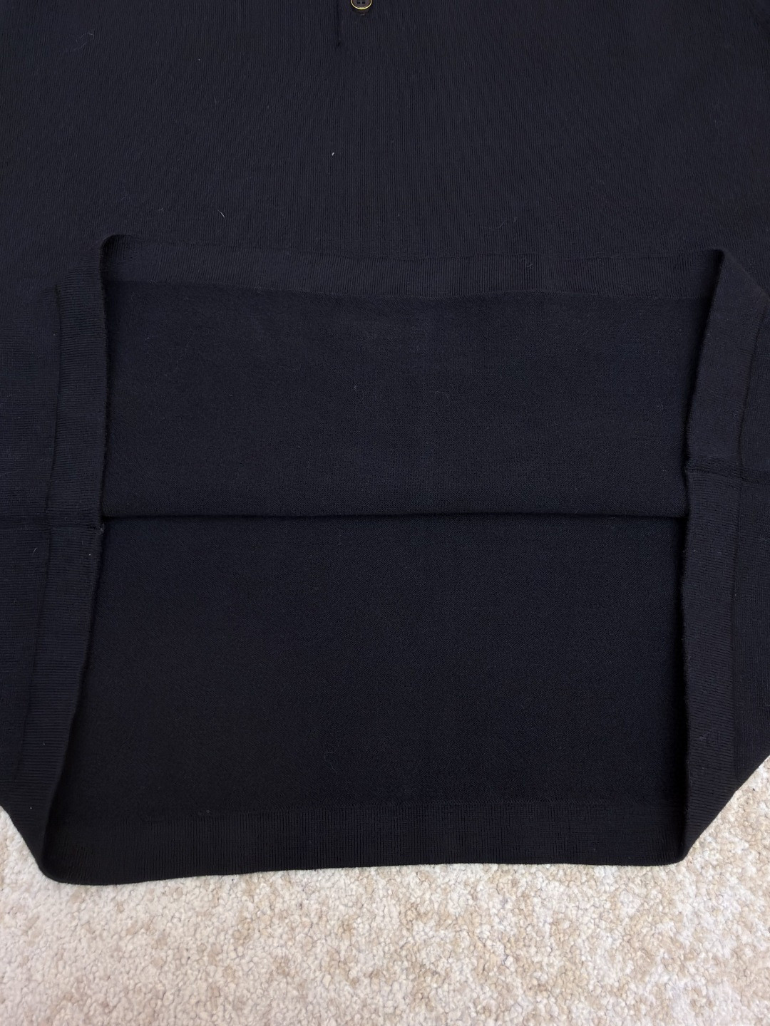 LOUIS VUITTON 路易威登 LV 字母皮牌标识针织Polo衫 短袖 夏款 黑色 B0 1AK71C