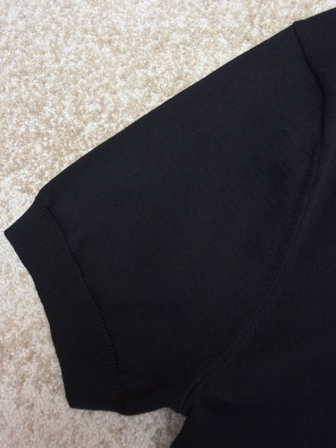 LOUIS VUITTON 路易威登 LV 字母皮牌标识针织Polo衫 短袖 夏款 黑色 B0 1AK71C