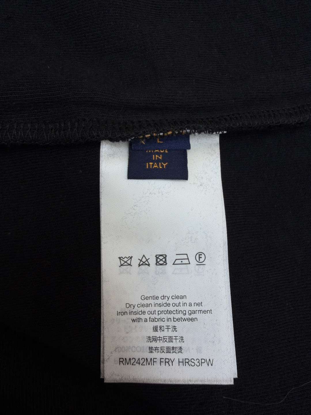 LOUIS VUITTON 路易威登 LV 压纹毛圈布圆领短袖 T恤 夏款 黑色 蓝色 A0