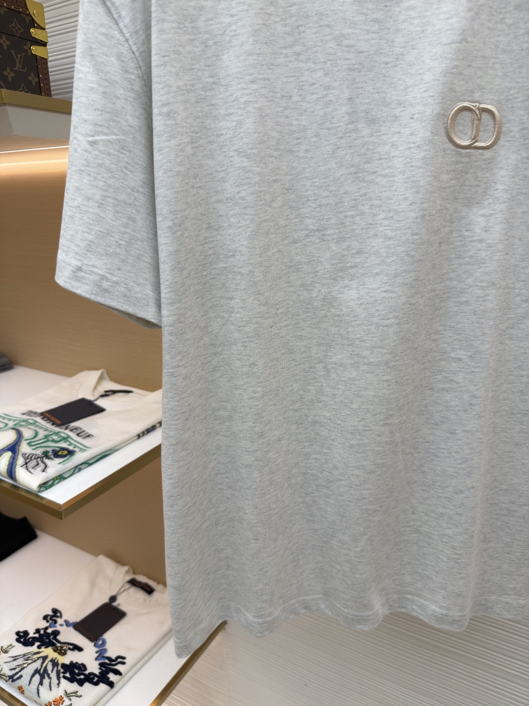 DIOR 迪奥 CD刺绣圆领短袖 T恤 夏季 白色 黑色 灰色 米杏色 浅绿色 A0 943J605A0554-C080