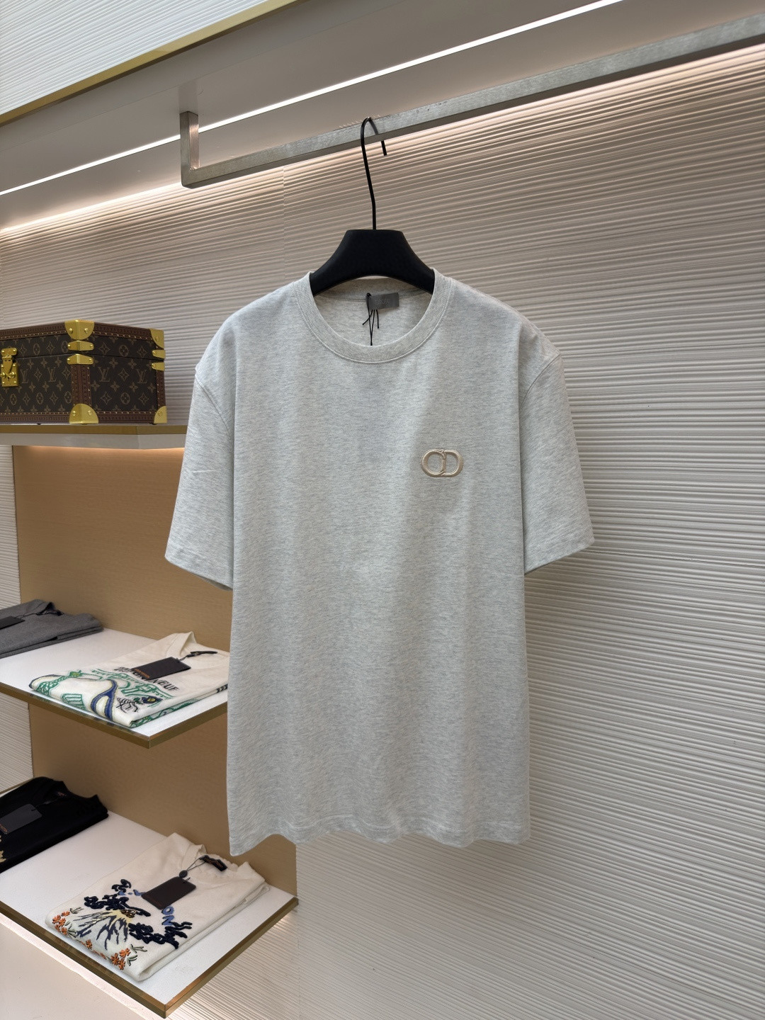 DIOR 迪奥 CD刺绣圆领短袖 T恤 夏季 白色 黑色 灰色 米杏色 浅绿色 A0 943J605A0554-C080