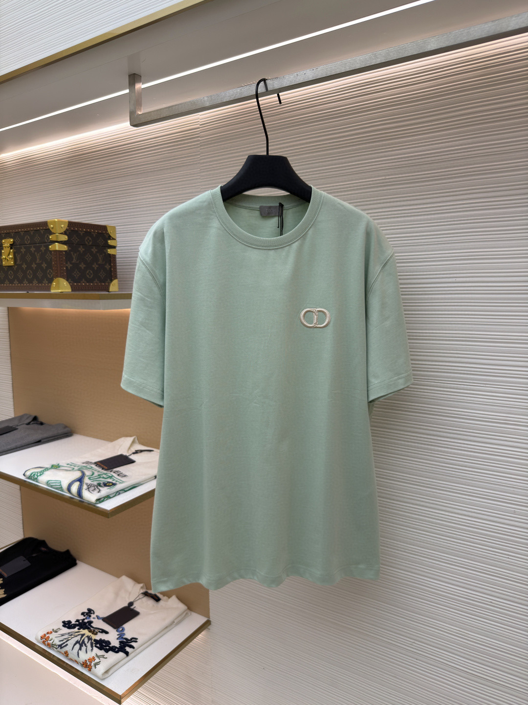 DIOR 迪奥 CD刺绣圆领短袖 T恤 夏季 白色 黑色 灰色 米杏色 浅绿色 A0 943J605A0554-C080