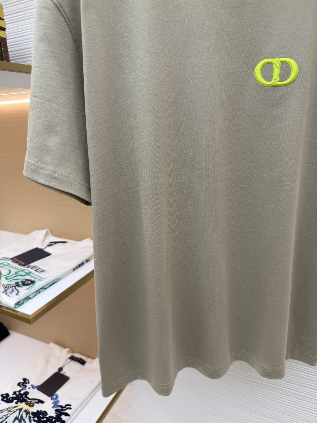 DIOR 迪奥 CD刺绣圆领短袖 T恤 夏季 白色 黑色 灰色 米杏色 浅绿色 A0 943J605A0554-C080