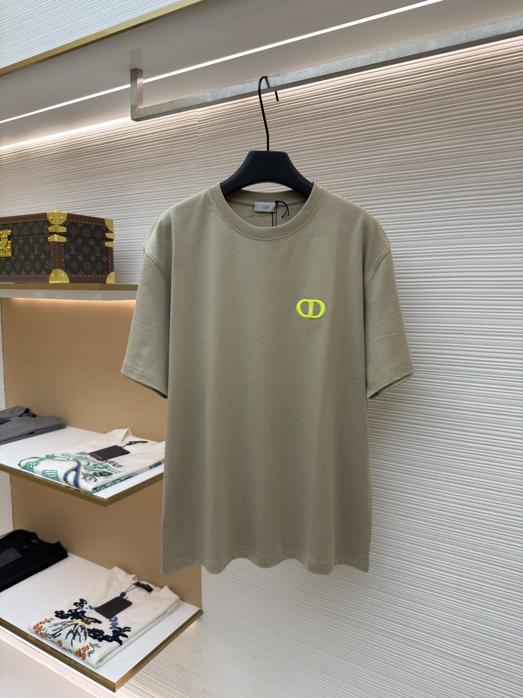 DIOR 迪奥 CD刺绣圆领短袖 T恤 夏季 白色 黑色 灰色 米杏色 浅绿色 A0 943J605A0554-C080