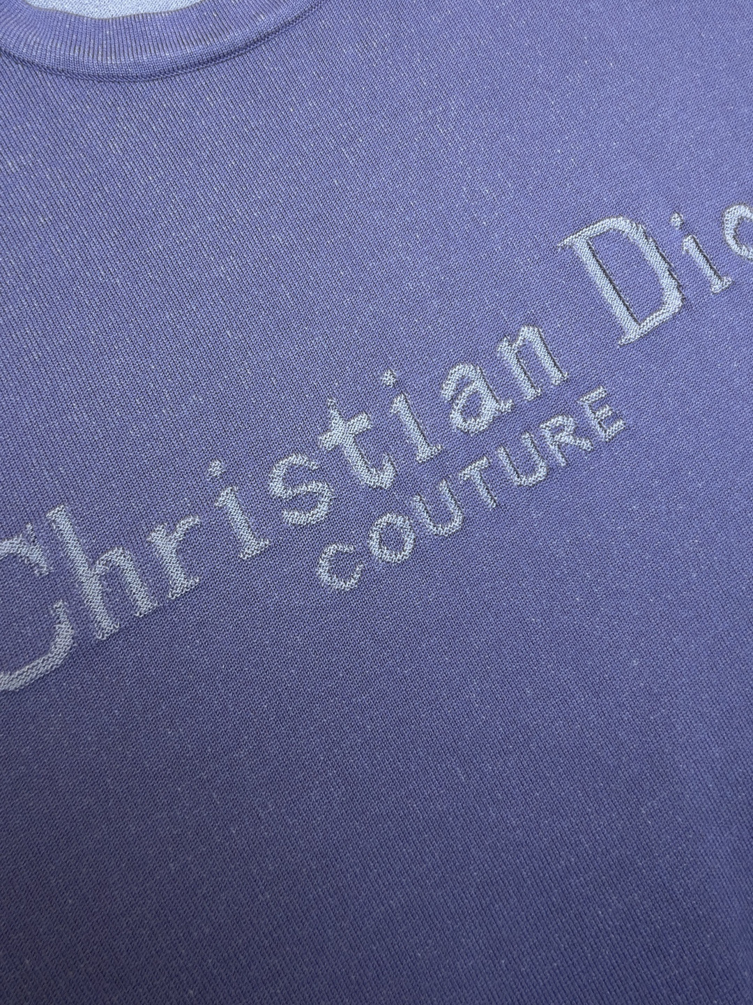 DIOR 迪奥 Christian标识针织圆领短袖 针织衫 T恤 夏季 蓝色 A7 