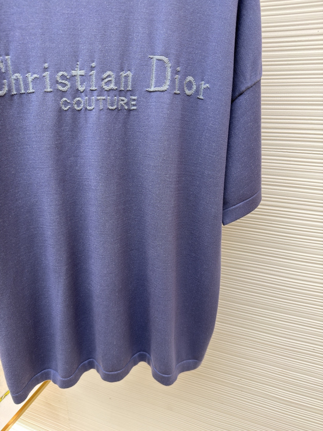 DIOR 迪奥 Christian标识针织圆领短袖 针织衫 T恤 夏季 蓝色 A7 