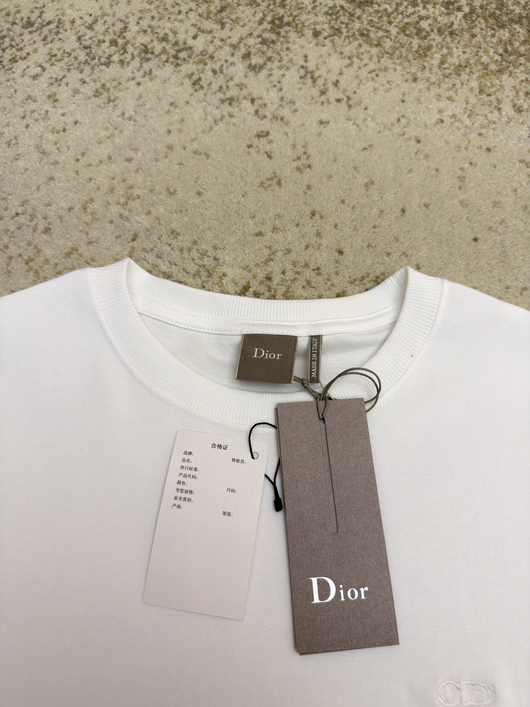 DIOR 迪奥 标志小绣花圆领短袖 T恤 夏季 白色 黑色 A0 