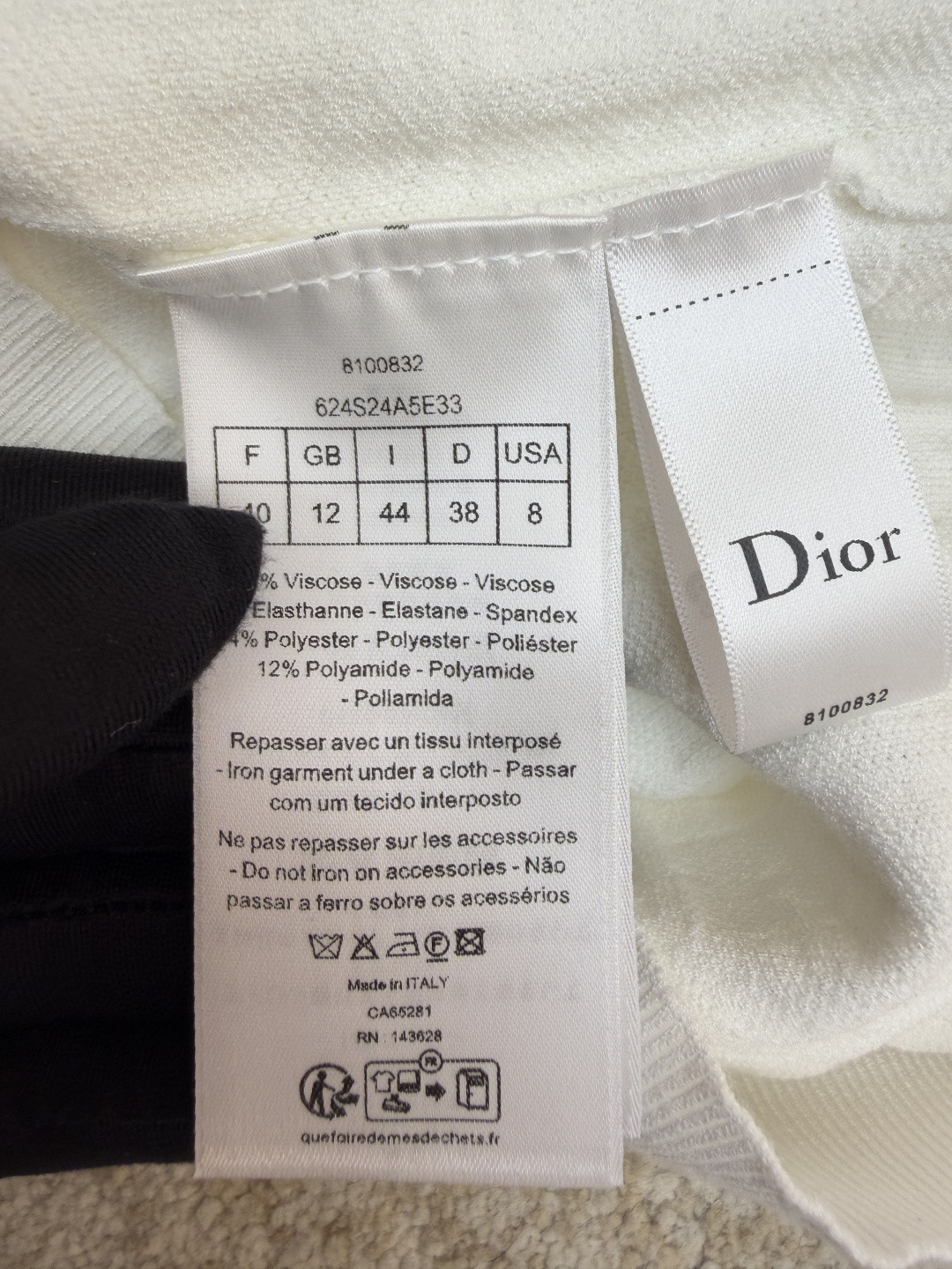 DIOR 迪奥 满印挂饰针织毛衣圆领短袖 T恤 夏季 女款 白色 蓝色 B0 624S24A5E33-X0400