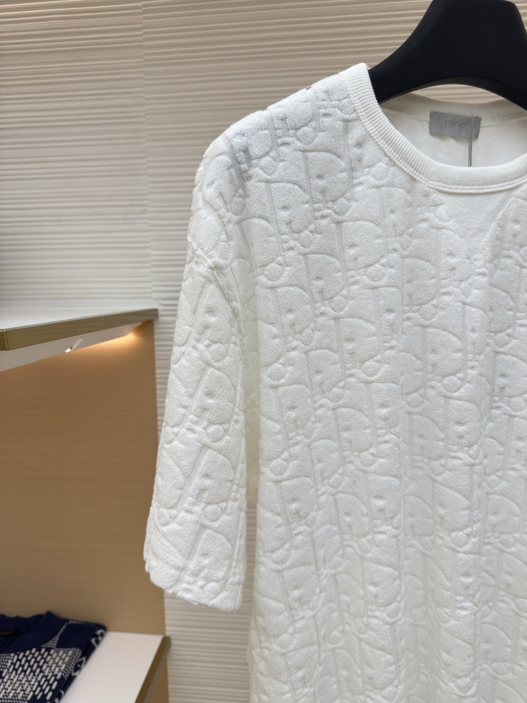 DIOR 迪奥 满印毛巾布圆领短袖 T恤 夏季 白色 黑色 A0 483J696B0554-C582
