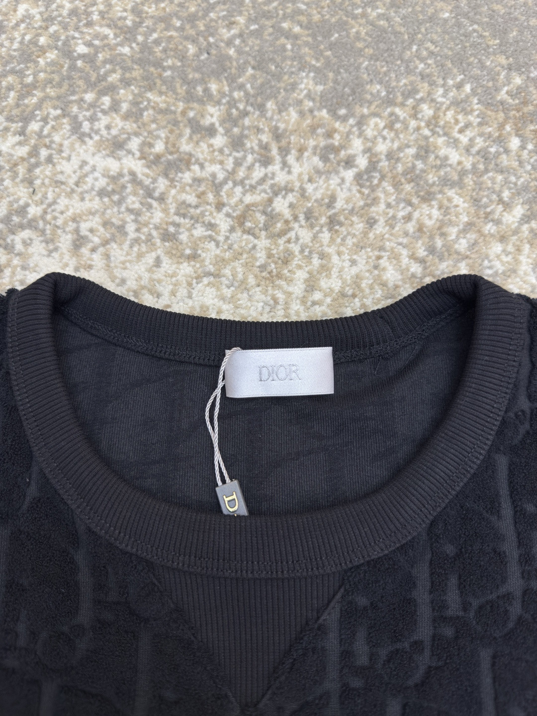 DIOR 迪奥 满印毛巾布圆领短袖 T恤 夏季 白色 黑色 A0 483J696B0554-C582