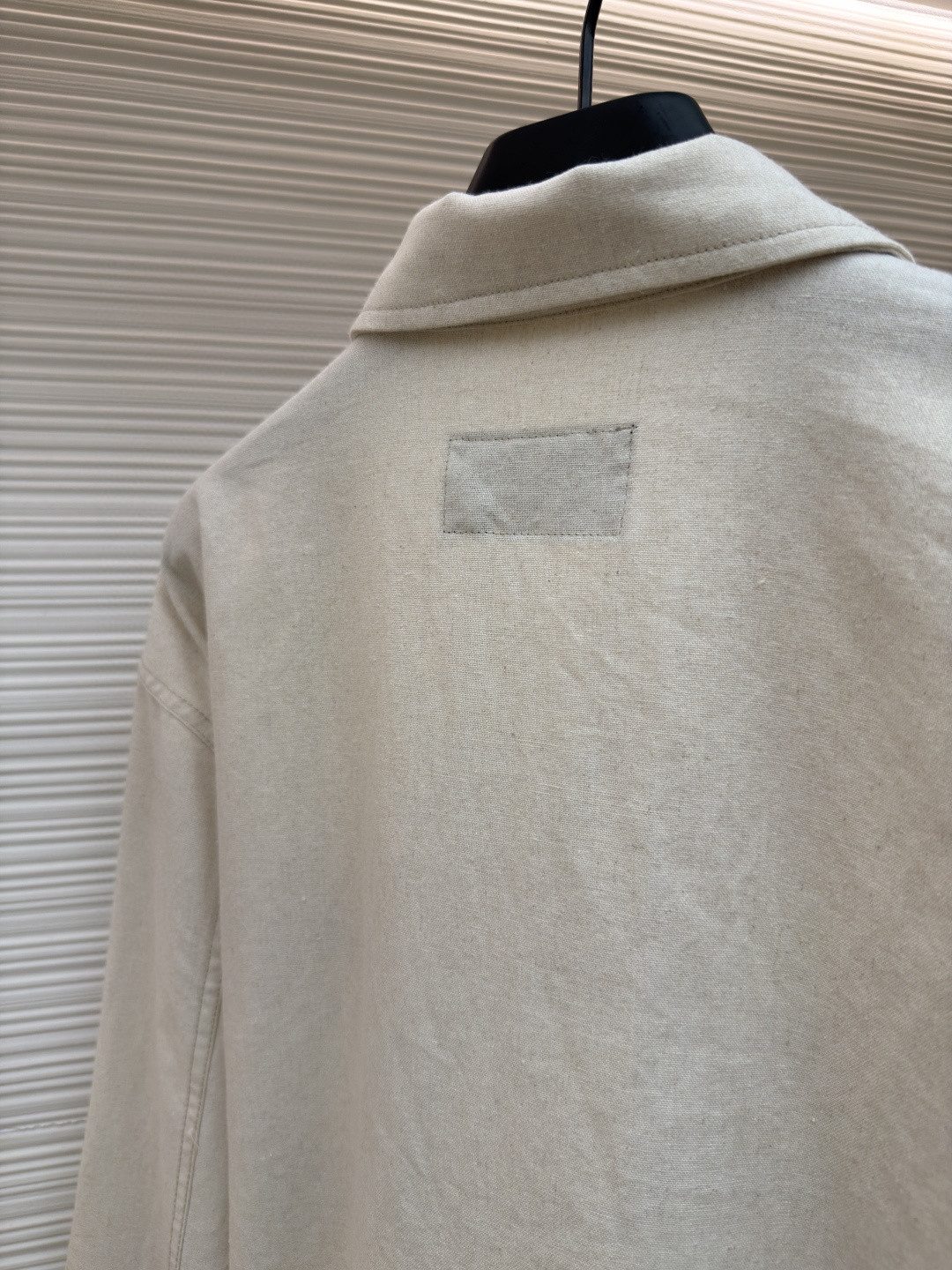 PRADA 普拉达 三角标棉麻拉链外套 夹克 长袖 米色 B0 GEB255-14J2-F0ABR-S-OOO