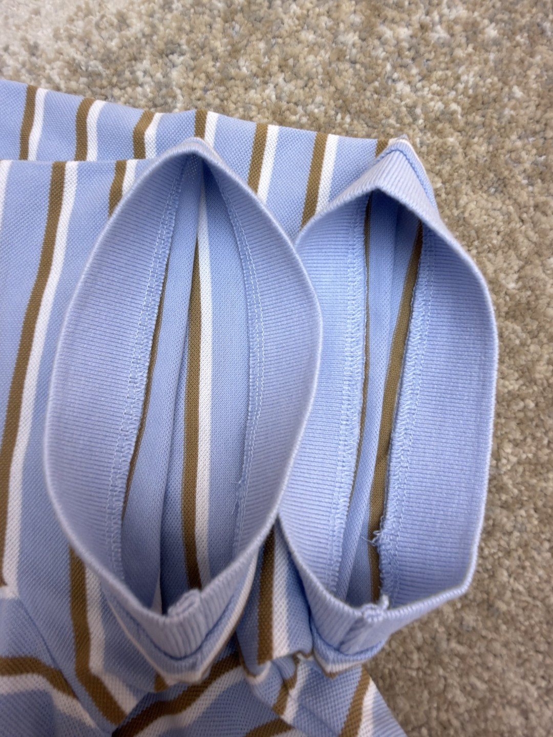 PRADA 普拉达 三角徽标条纹Polo衫 短袖 T恤 女款 夏季 蓝色 A7 39609-16WC-F0KO4-S-OOO