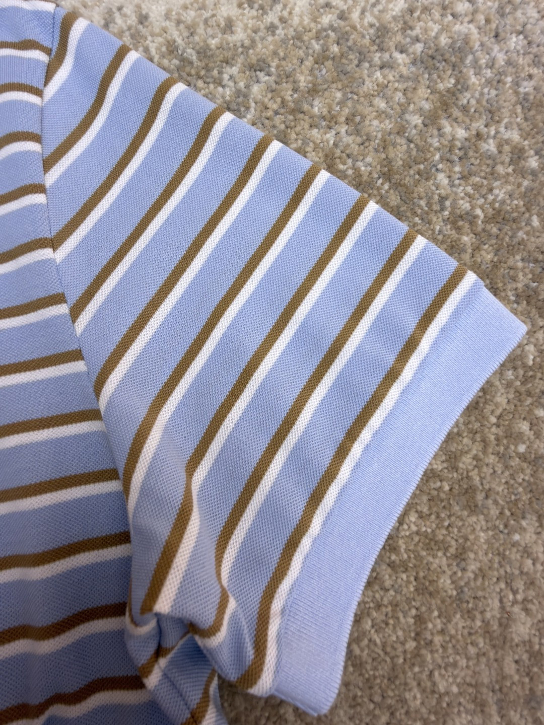 PRADA 普拉达 三角徽标条纹Polo衫 短袖 T恤 女款 夏季 蓝色 A7 39609-16WC-F0KO4-S-OOO