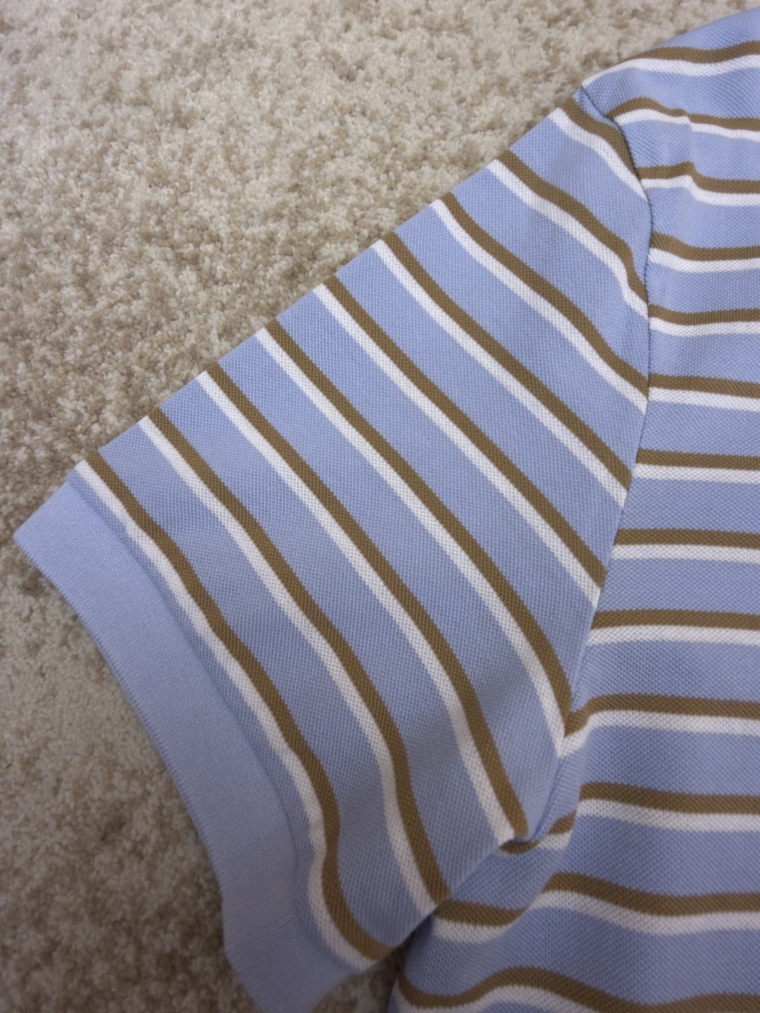 PRADA 普拉达 三角徽标条纹Polo衫 短袖 T恤 女款 夏季 蓝色 A7 39609-16WC-F0KO4-S-OOO