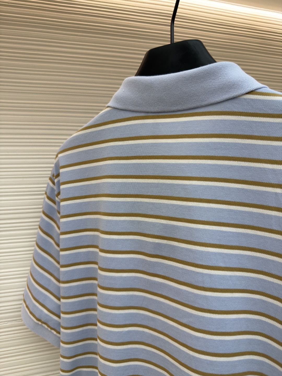 PRADA 普拉达 三角徽标条纹Polo衫 短袖 T恤 女款 夏季 蓝色 A7 39609-16WC-F0KO4-S-OOO