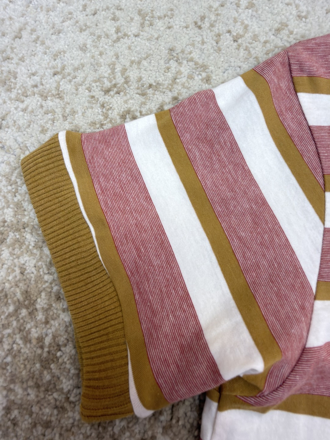 PRADA 普拉达 撞色徽标条纹圆领短袖 T恤 女款 夏季 肉粉色 A0 39662-19AT-F05AD-S-OOO