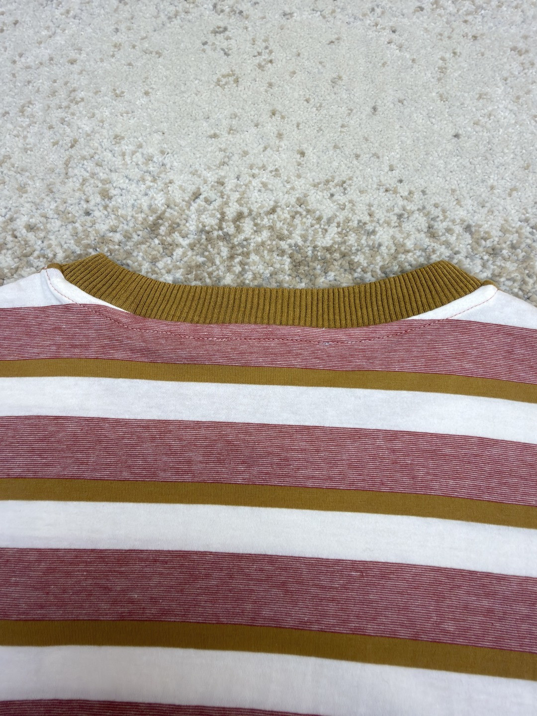 PRADA 普拉达 撞色徽标条纹圆领短袖 T恤 女款 夏季 肉粉色 A0 39662-19AT-F05AD-S-OOO