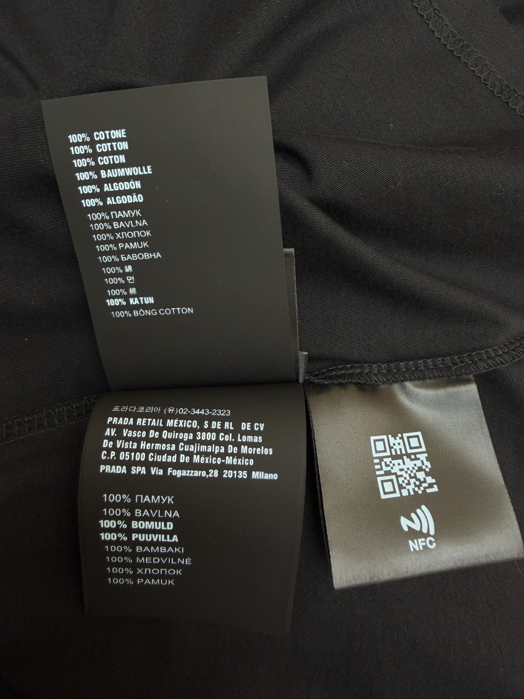 PRADA 普拉达 标志小绣花圆领短袖 T恤 夏季 白色 黑色 A0 