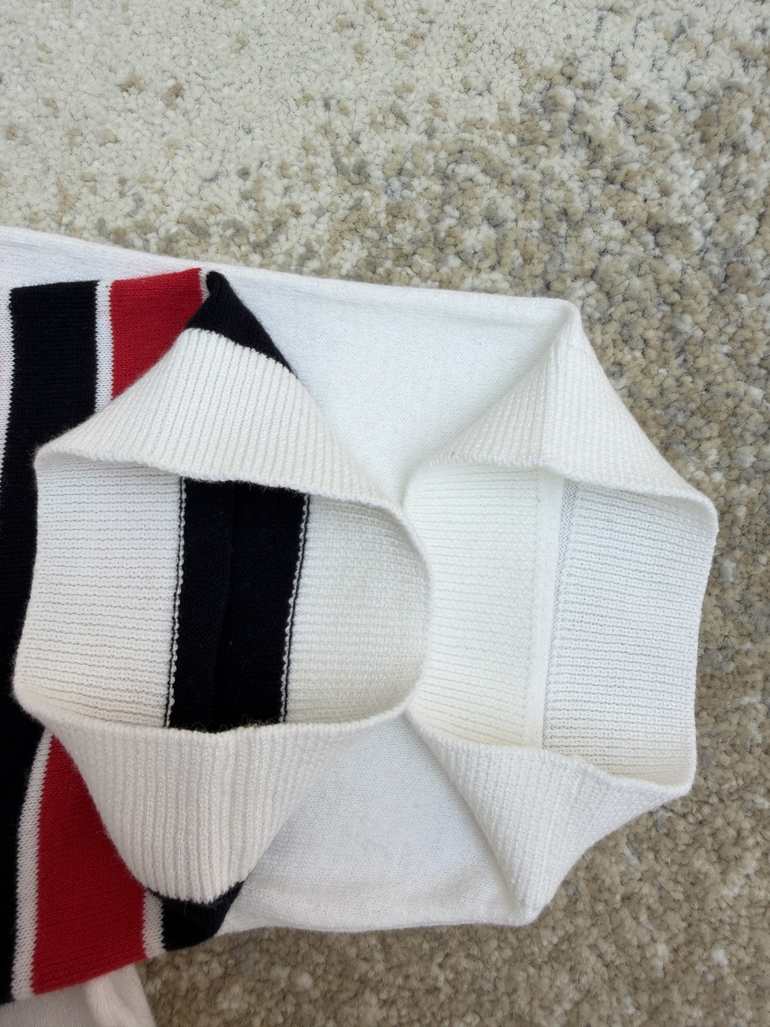 THOM BROWNE 背后小狗针织Polo衫 短袖 女款 白色 藏蓝色 B0 FKP137BY3036-100