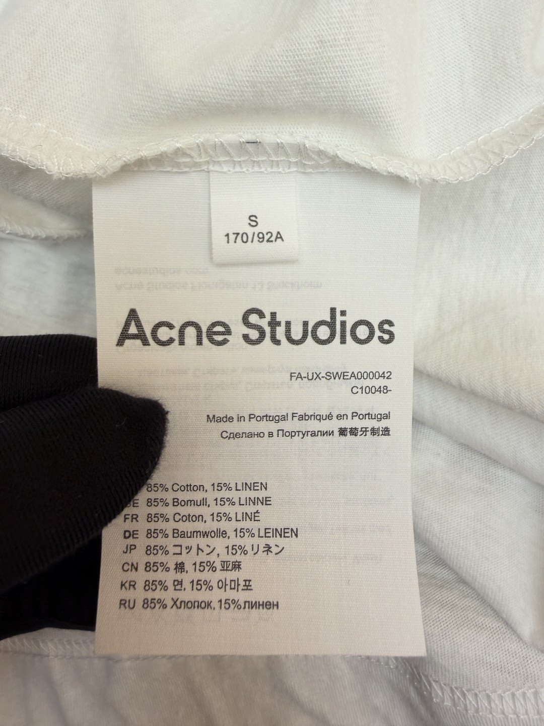 Acne Studios 1996宽松字母数字印花圆领T恤 打底衫 长袖 白色 A5 AL0512-AEG