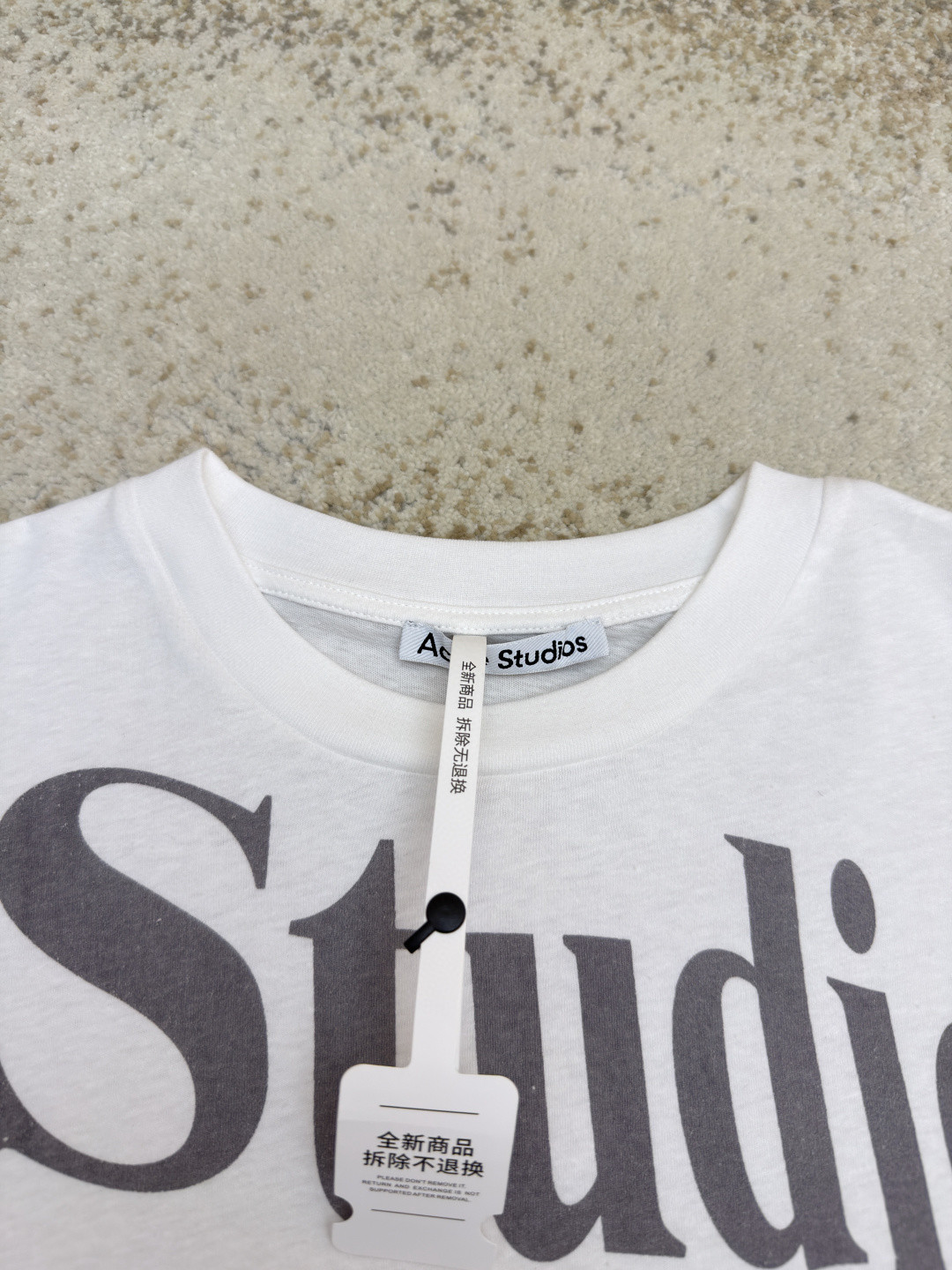 Acne Studios 1996宽松字母数字印花圆领T恤 打底衫 长袖 白色 A5 AL0512-AEG
