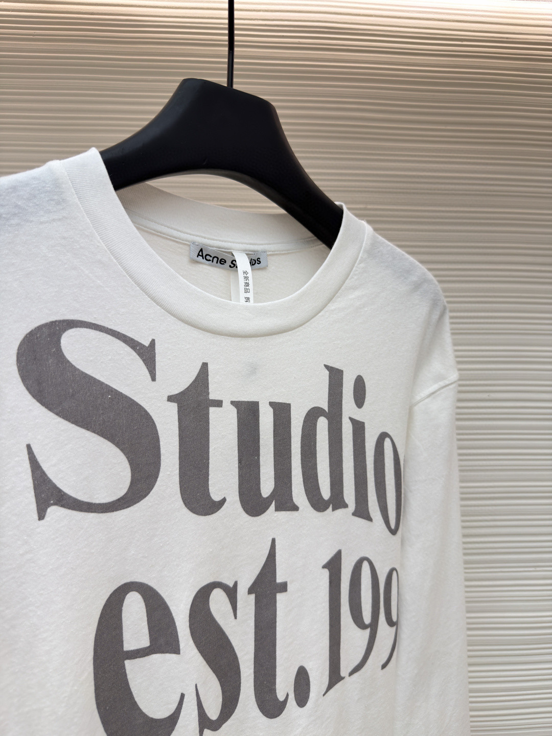 Acne Studios 1996宽松字母数字印花圆领T恤 打底衫 长袖 白色 A5 AL0512-AEG