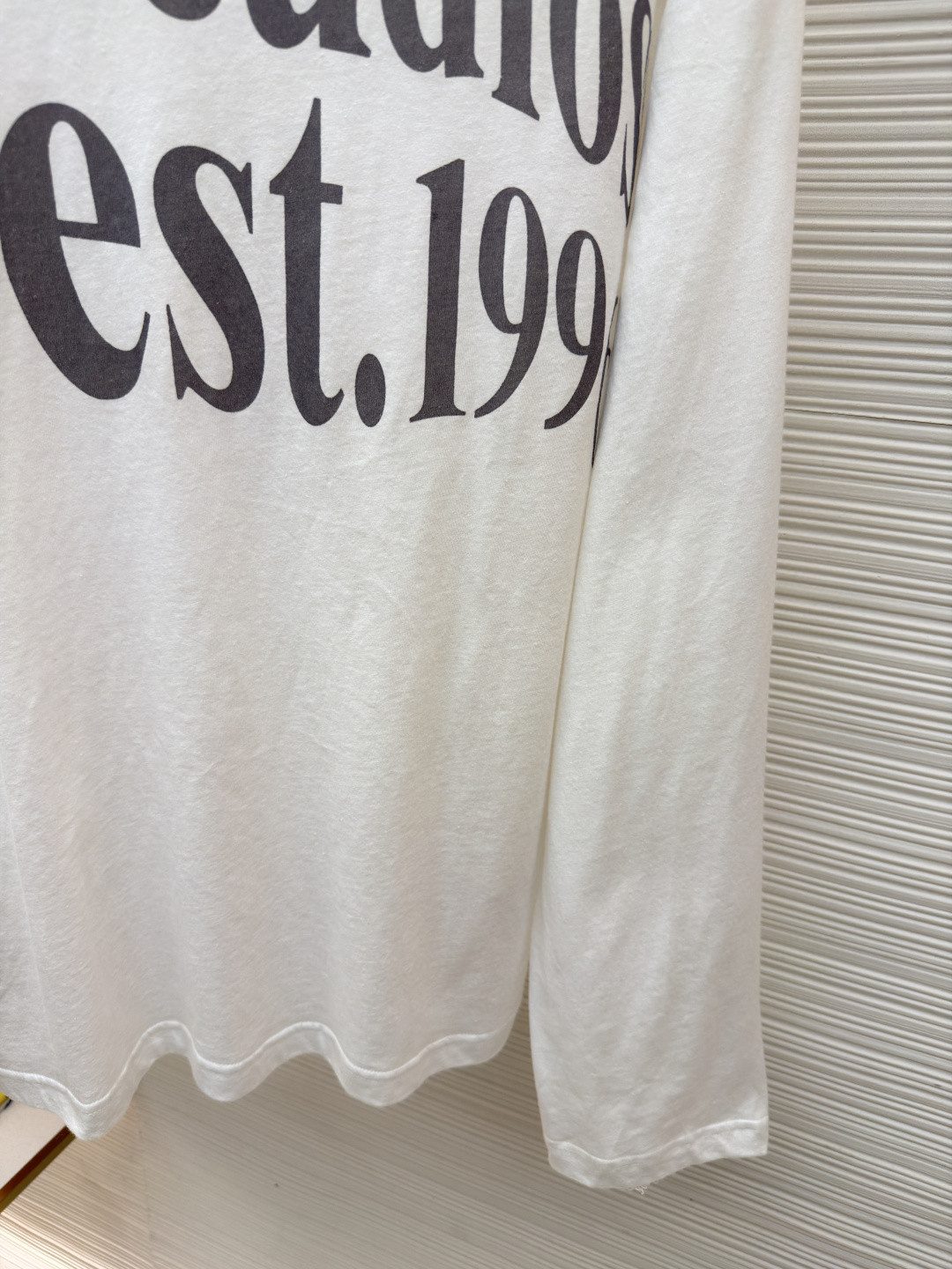 Acne Studios 1996宽松字母数字印花圆领T恤 打底衫 长袖 白色 A5 AL0512-AEG