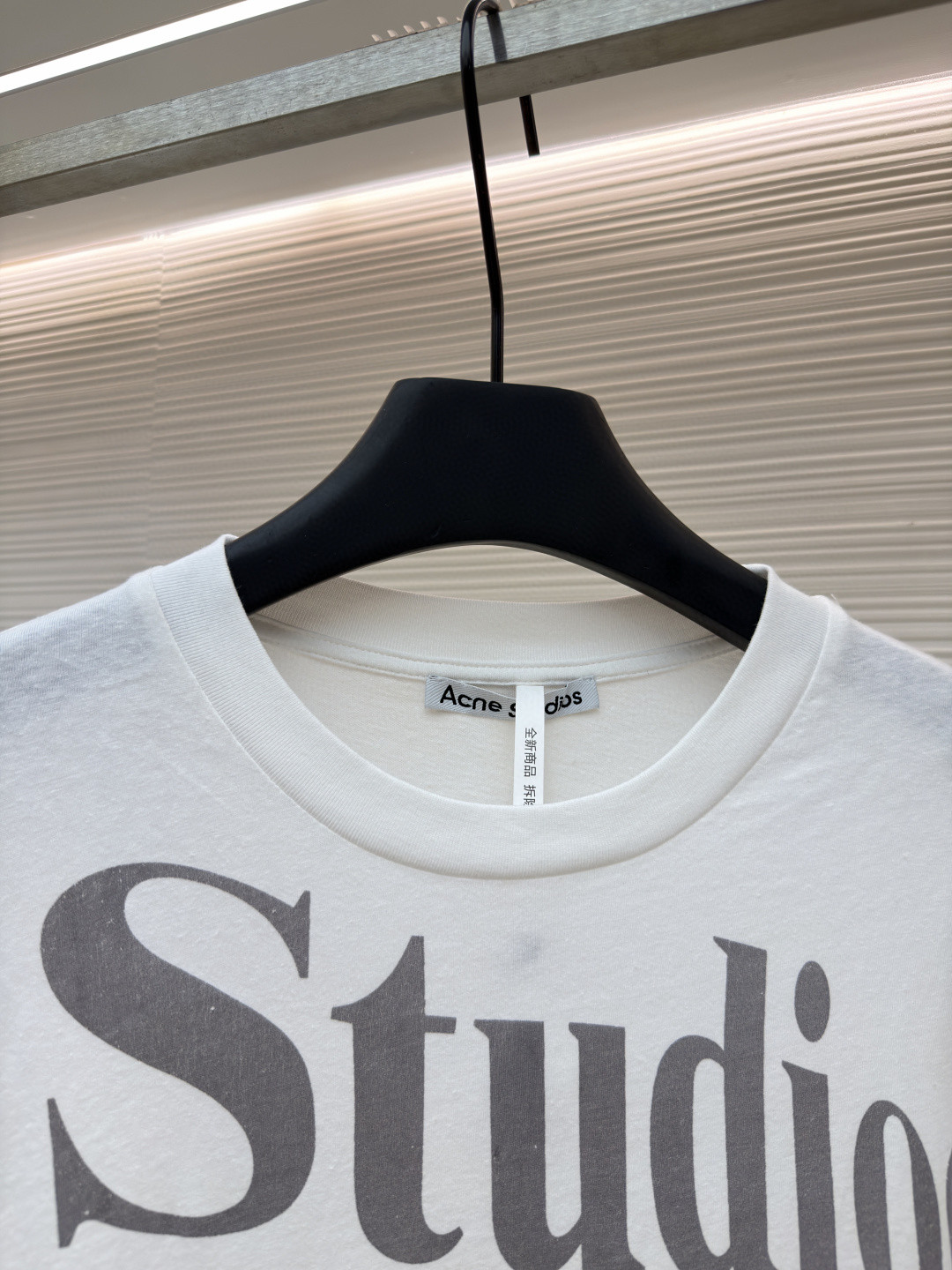 Acne Studios 1996宽松字母数字印花圆领T恤 打底衫 长袖 白色 A5 AL0512-AEG
