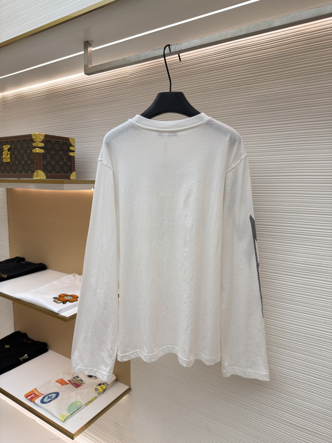 Acne Studios 1996宽松字母数字印花圆领T恤 打底衫 长袖 白色 A5 AL0512-AEG