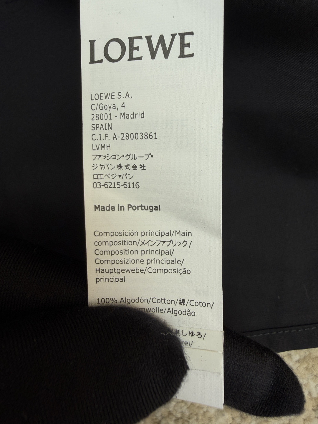 LOEWE 罗意威 口袋刺绣衬衫 外套 长袖 白色 黑色 B0 H526Y05WDX-2100