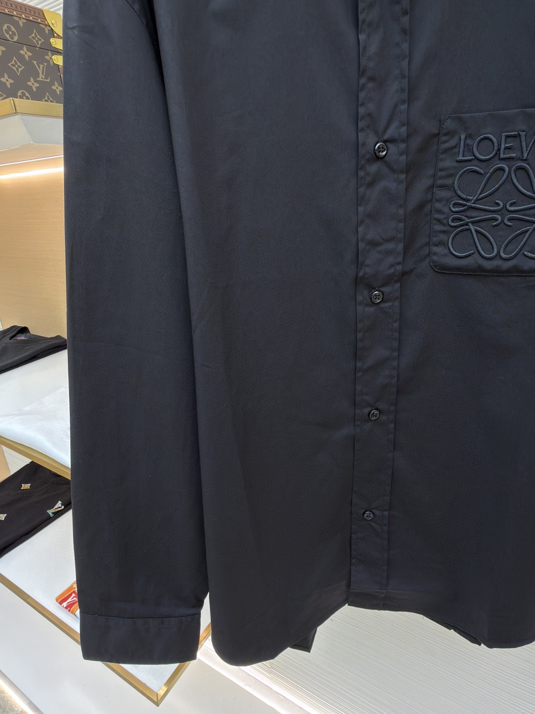 LOEWE 罗意威 口袋刺绣衬衫 外套 长袖 白色 黑色 B0 H526Y05WDX-2100