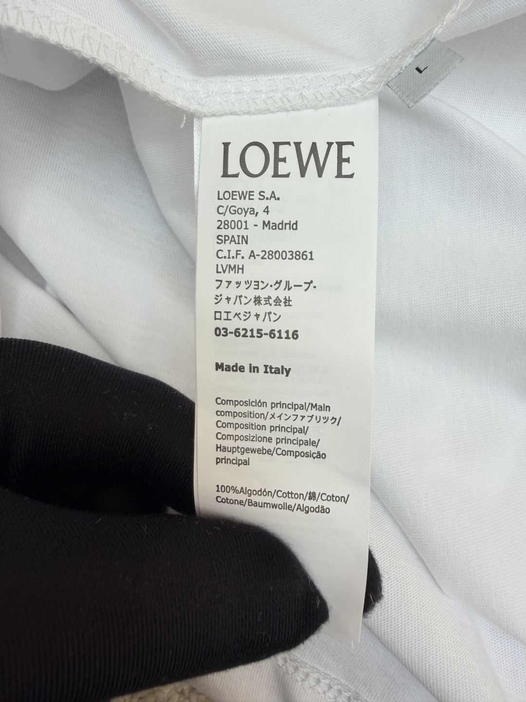 Loewe 双藤刺绣圆领短袖 T恤 夏季 白色 黑色 A0 H616Y22XAB-2100