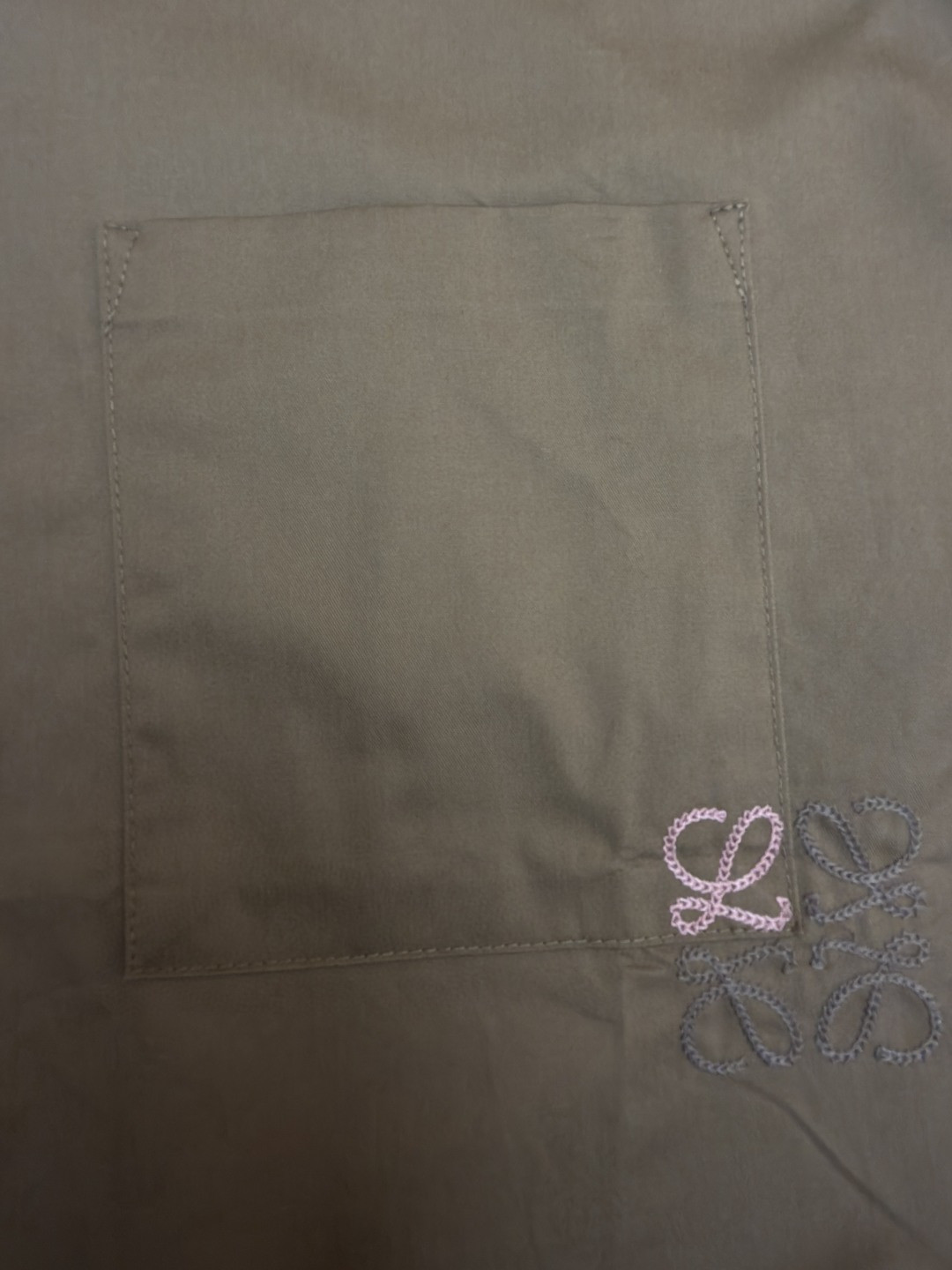 LOEWE 罗意威 双色刺绣贴袋衬衫 外套 长袖 米色 棕色 B0 H526Y05XAN-2370