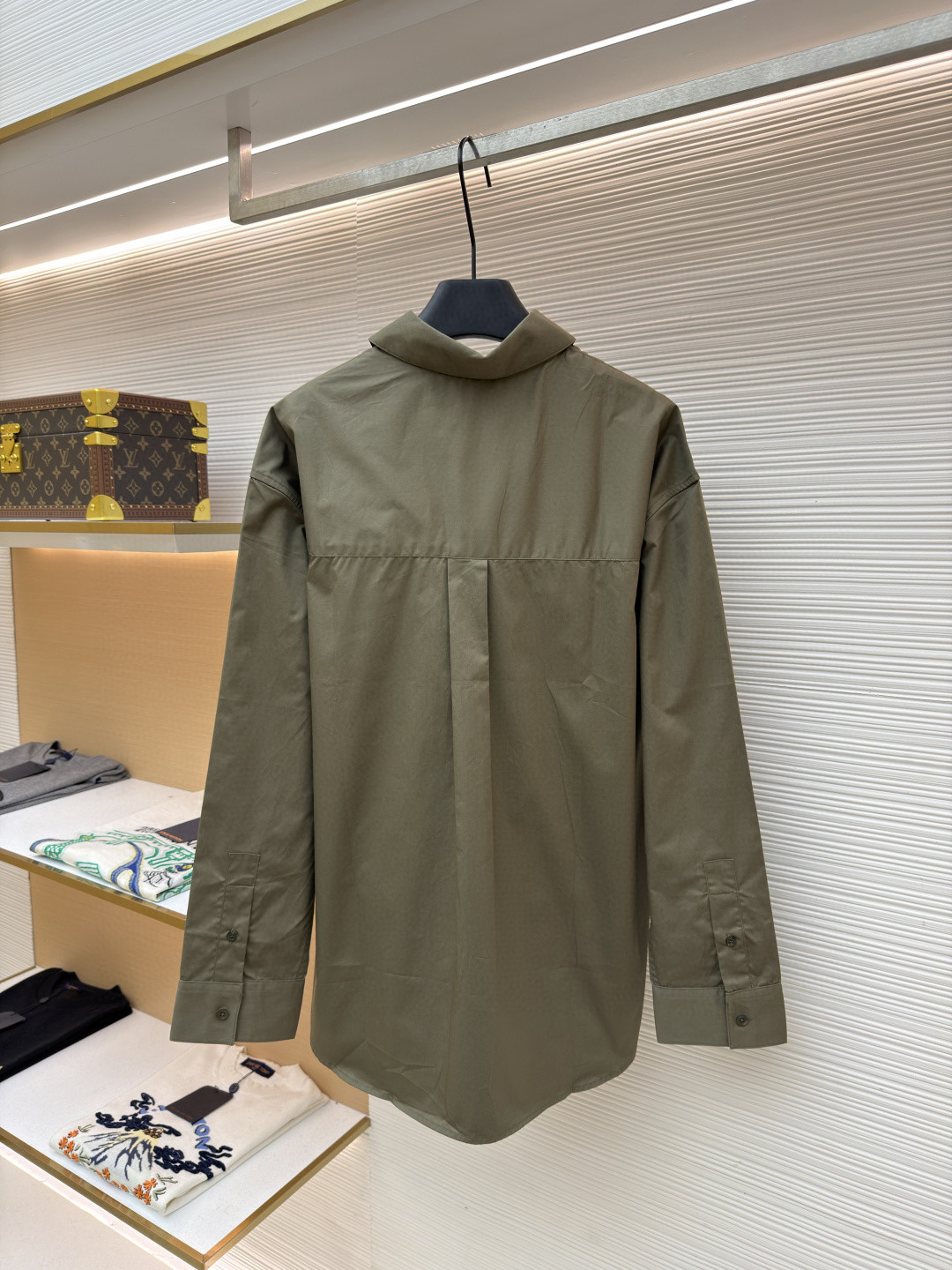LOEWE 罗意威 双色刺绣贴袋衬衫 外套 长袖 米色 棕色 B0 H526Y05XAN-2370