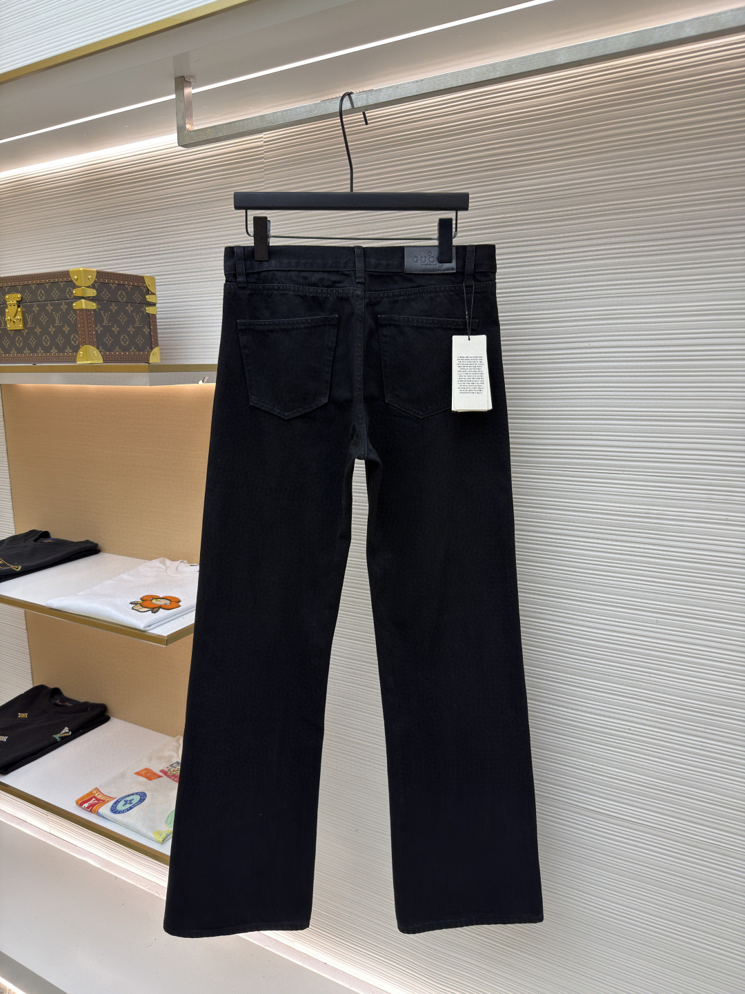 GUCCI 古驰 锁扣装饰水洗丹宁牛仔裤 长裤 裤子 黑色 B0 